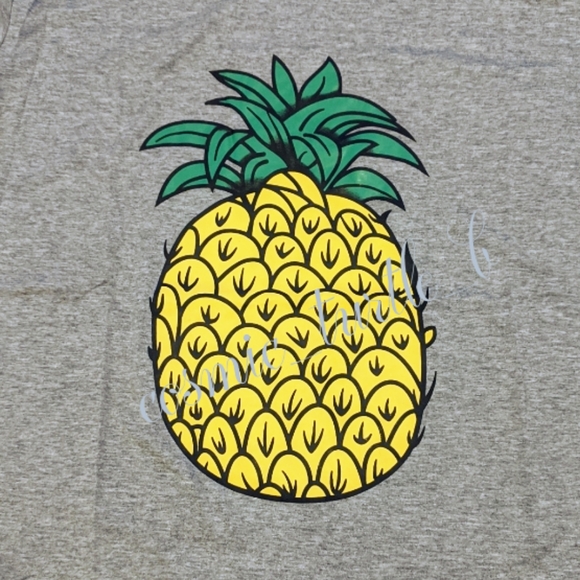 New Spring Pineapple Short Sleeve Graphic T-shirt - Picture 2 of 7